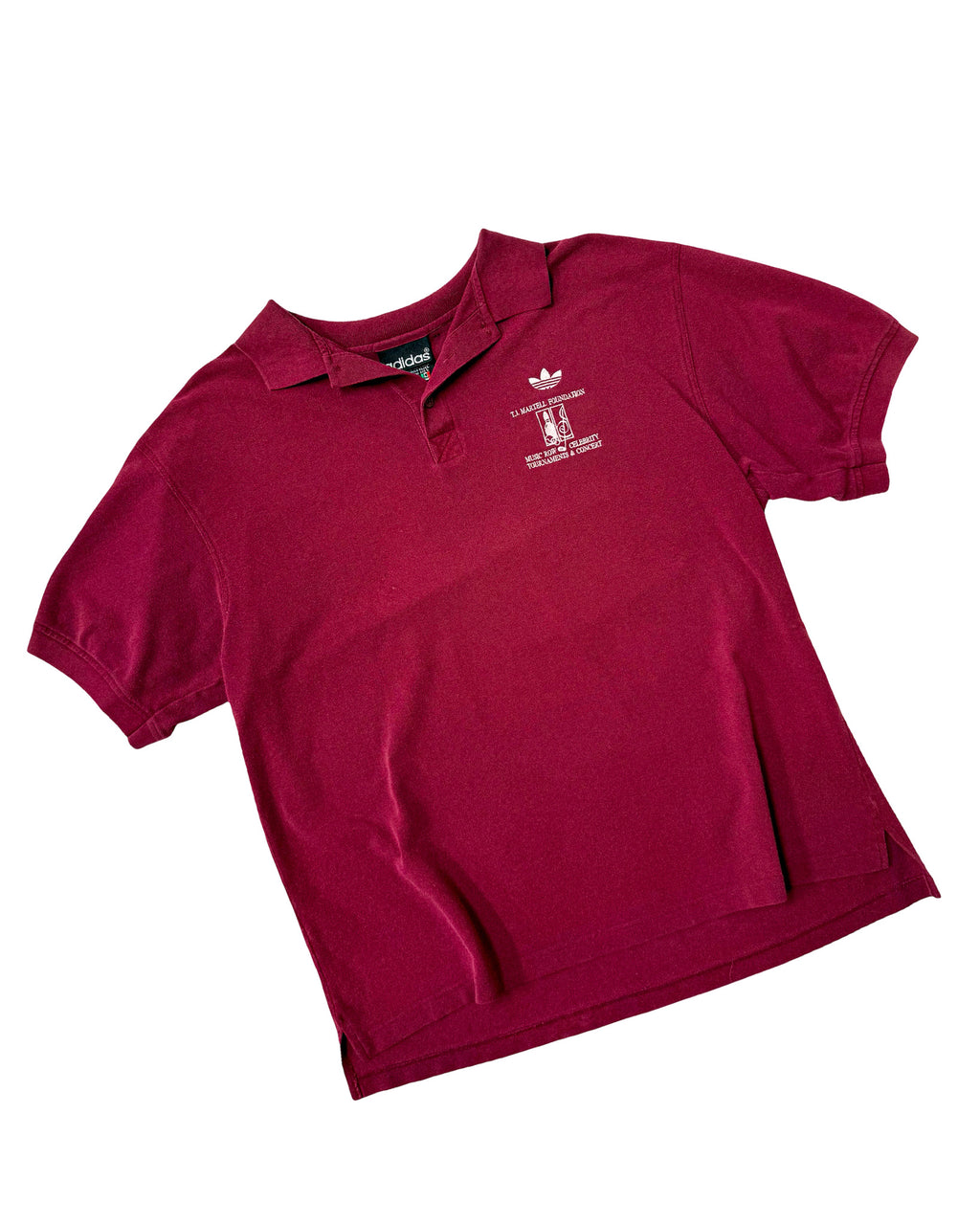 1990'S ADIDAS 'T.I.MARTELL FOUNDATION' GOLF POLO SHIRT - M/L