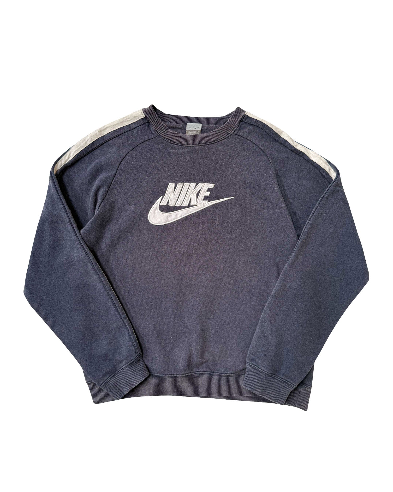 2000'S NIKE LOGO STRIPED SWEATSHIRT - M