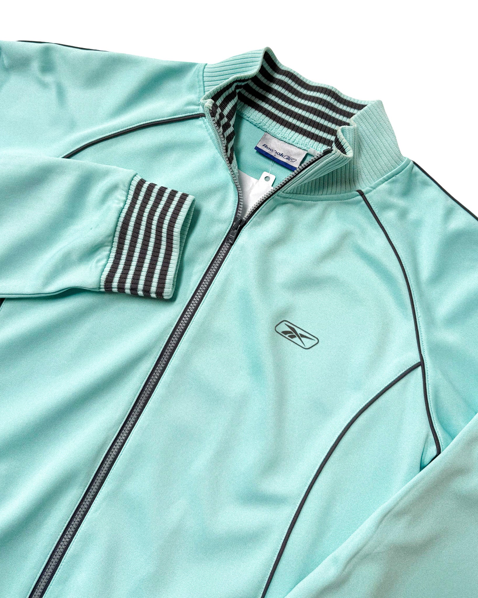 2000'S REEBOK PINSTRIPE TRACK JACKET - S
