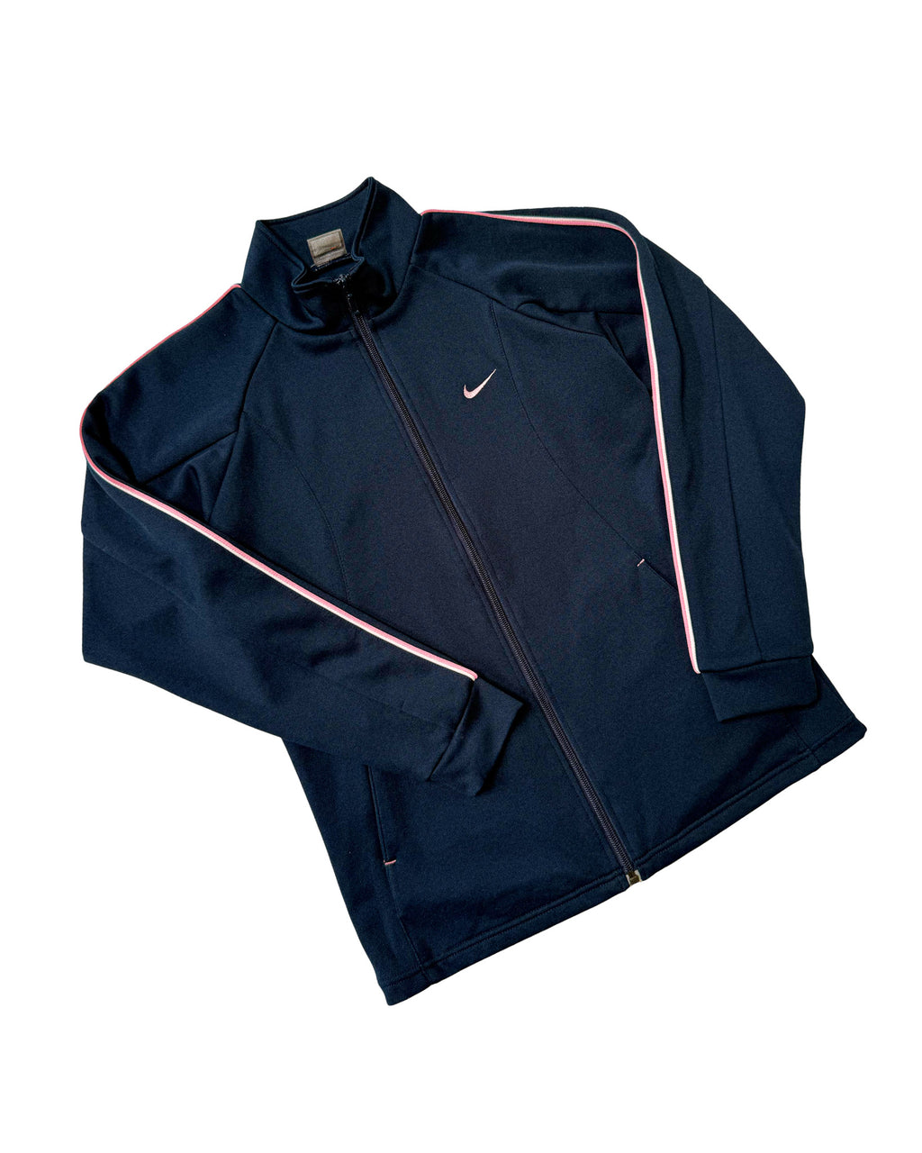 2000'S NIKE SWOOSH PINSTRIPE TRACK JACKET - S