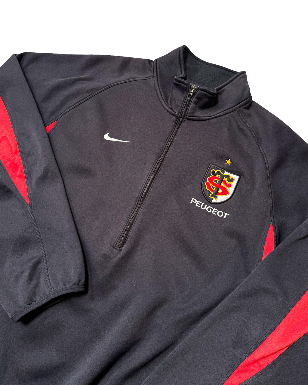 2000'S NIKE STADE TOULOUSAIN RUGBY UNION 1/4 ZIP JACKET - L