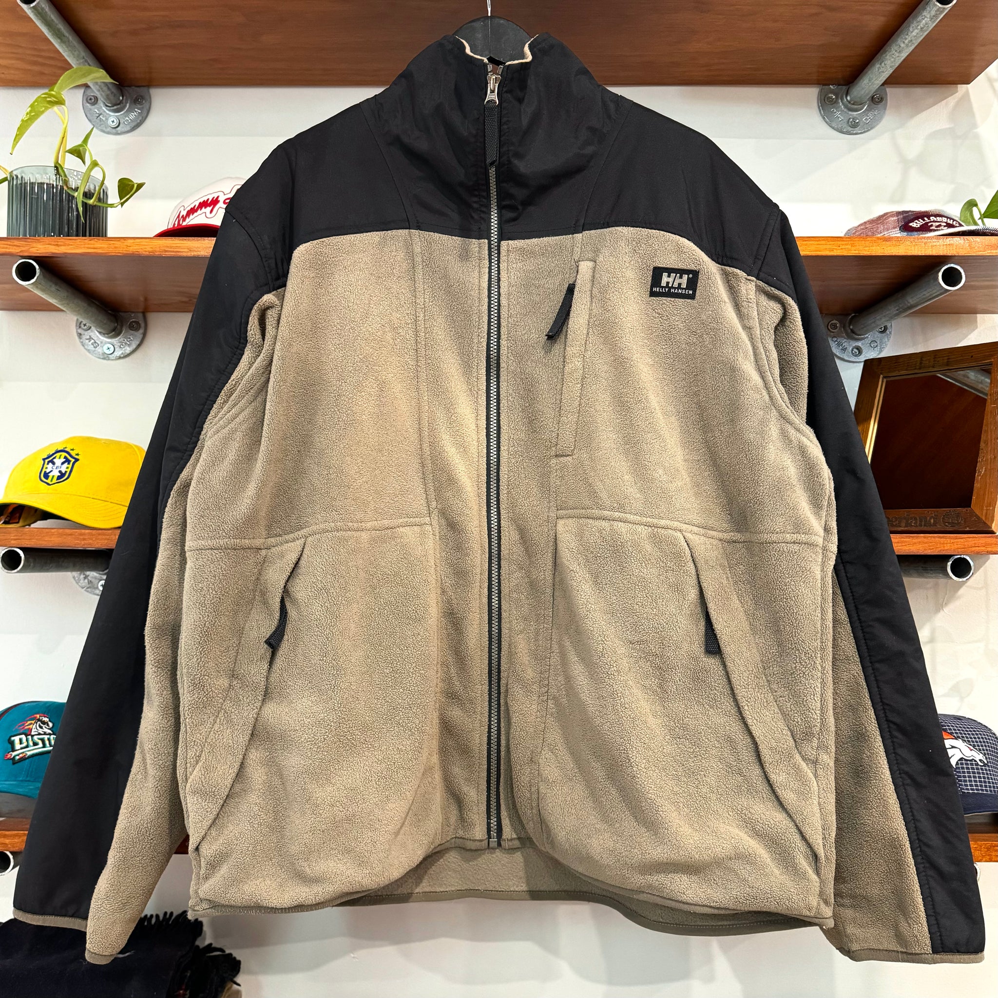 2000'S HELLY HANSEN TWO-TONE FLEECE JACKET - XL/XXL