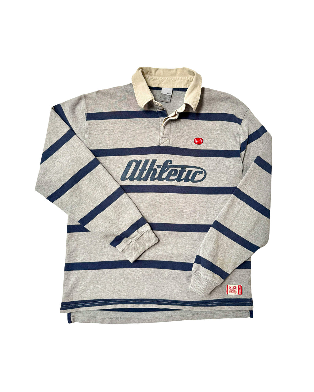 2000'S NIKE ATHLETIC LONG SLEEVE POLO SHIRT - L