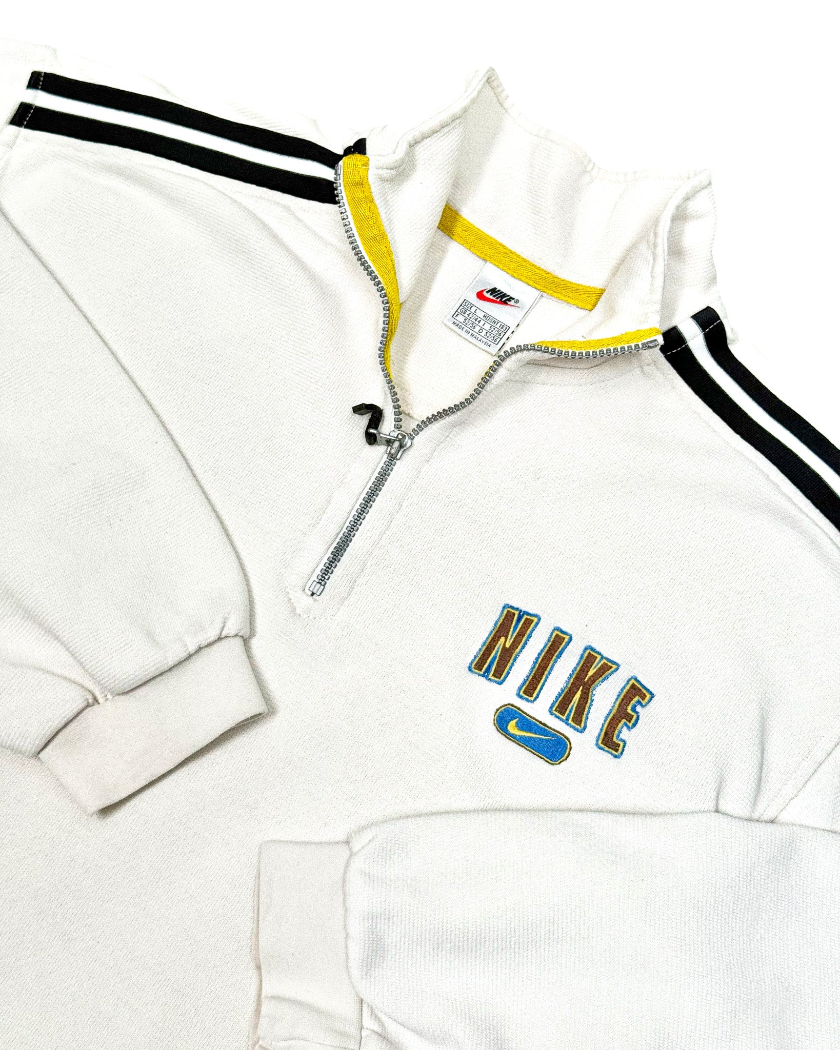 1990'S NIKE EMBROIDERED 1/4 ZIP SWEATSHIRT - L