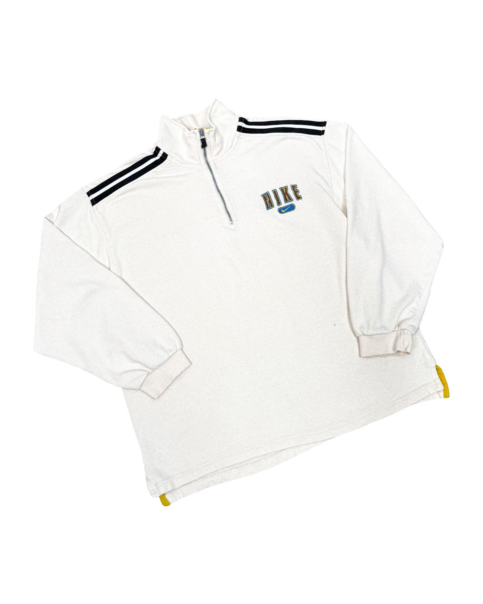 1990'S NIKE EMBROIDERED 1/4 ZIP SWEATSHIRT - L