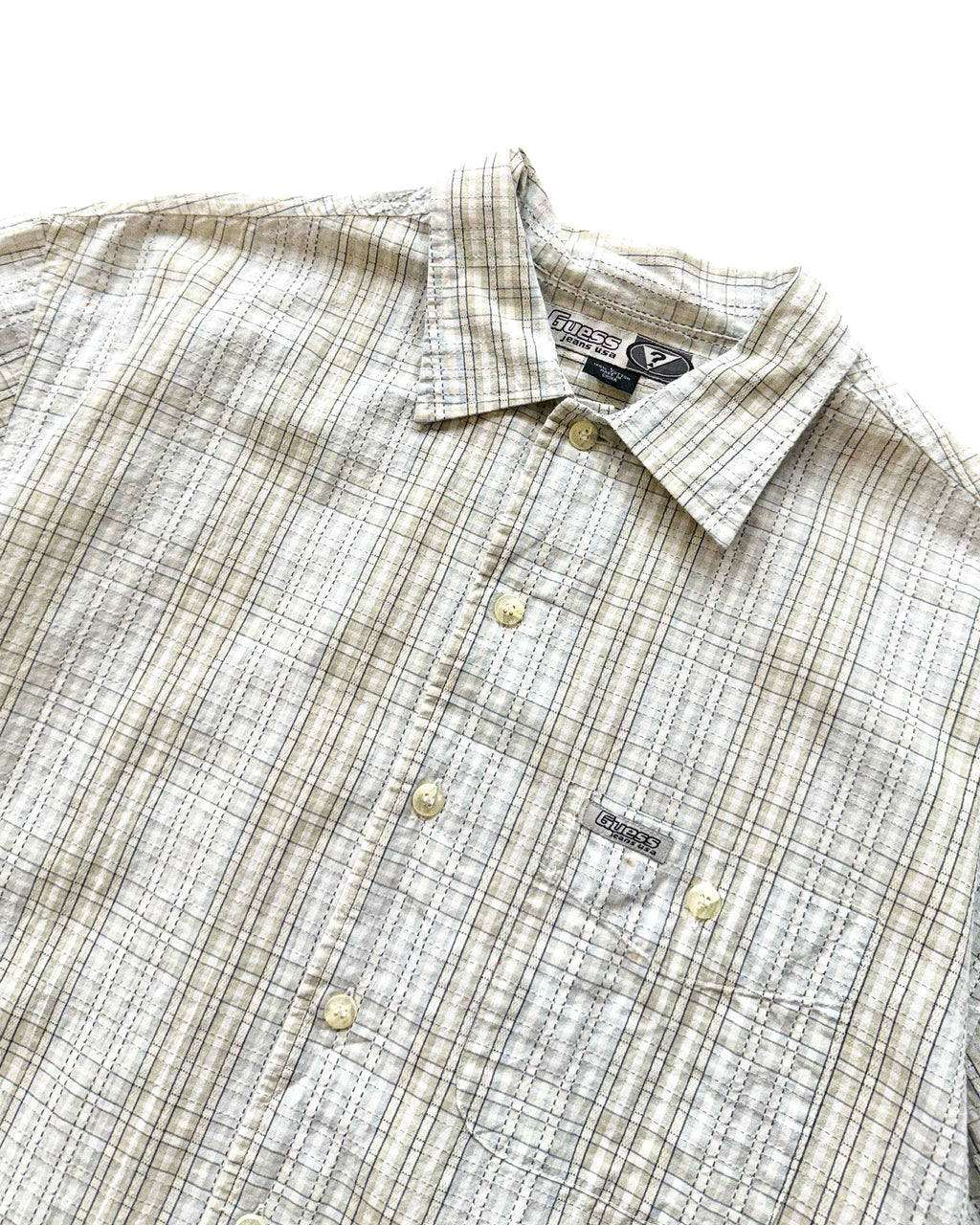 2000'S GUESS JEANS PLAID BUTTON-UP - L/XL
