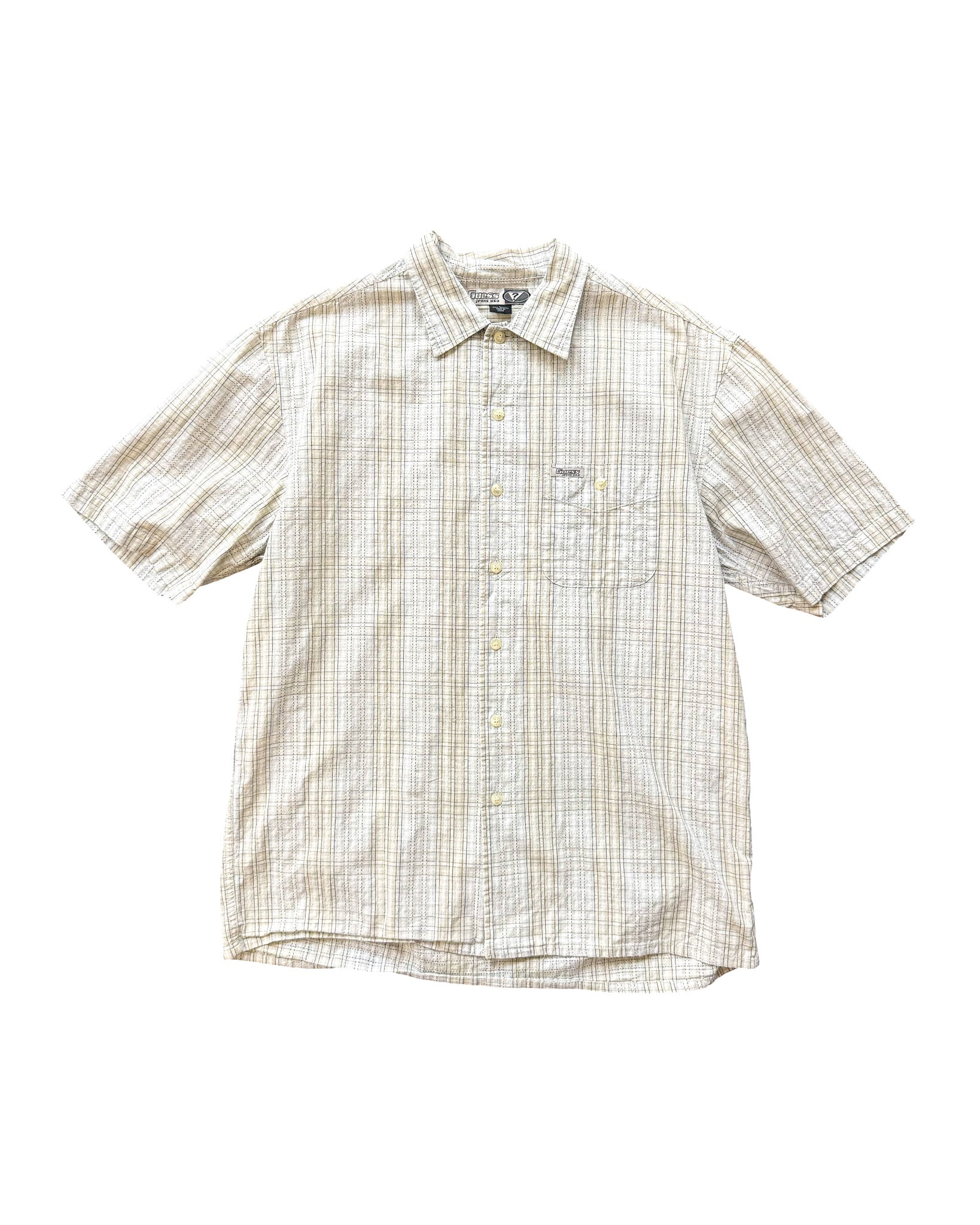 2000'S GUESS JEANS PLAID BUTTON-UP - L/XL