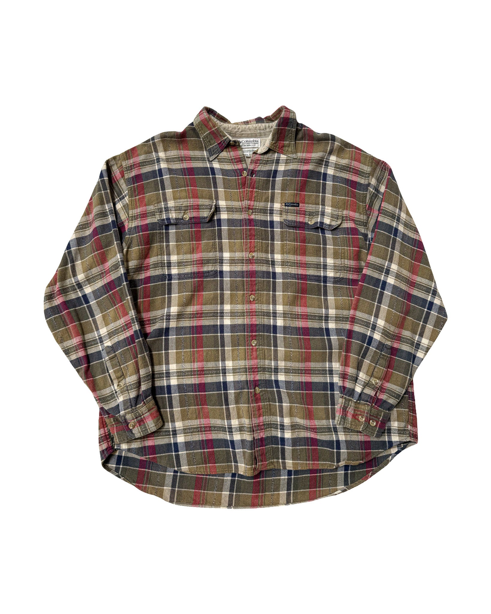 2000'S COLUMBIA HEAVY FLANNEL LONG SLEEVE BUTTON-UP - XL/XXL