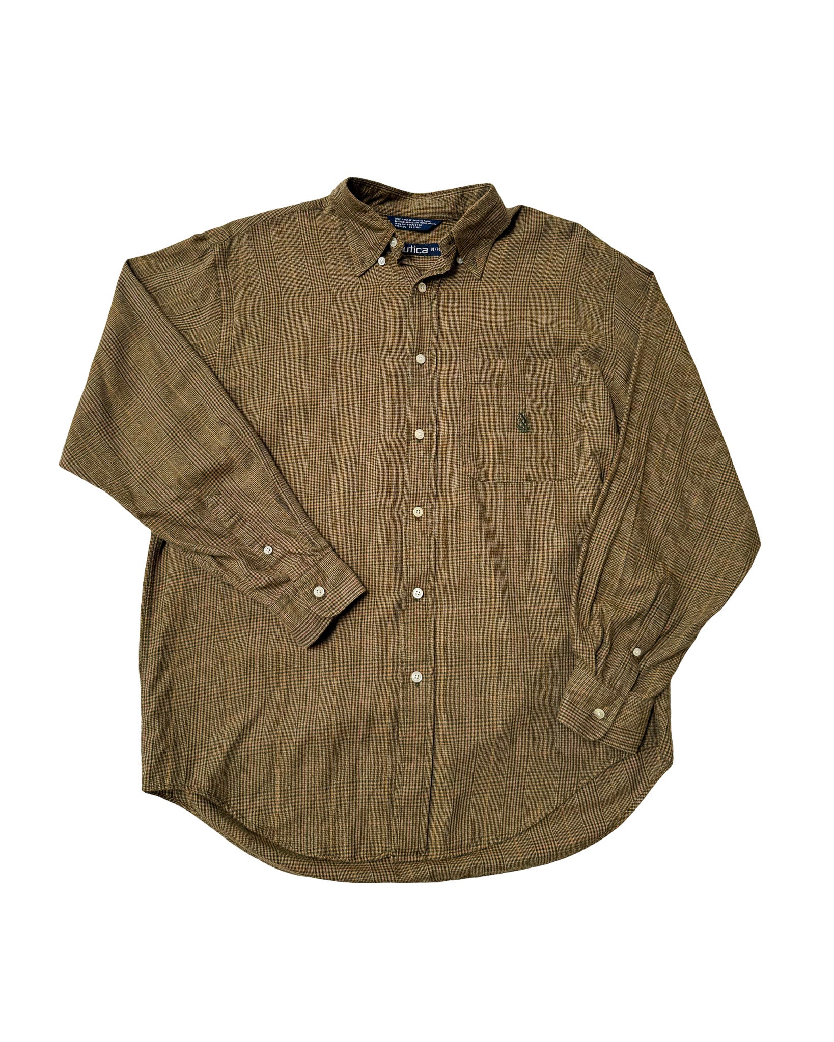 2000'S NAUTICA FLANNEL LONG SLEEVE BUTTON-UP - L