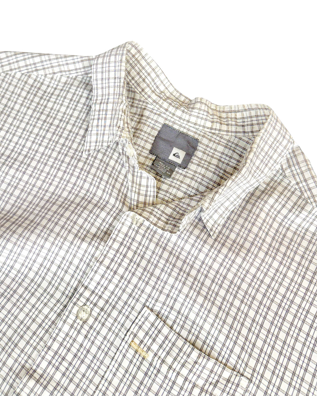 2000'S QUIKSILVER PLAID BUTTON UP - L