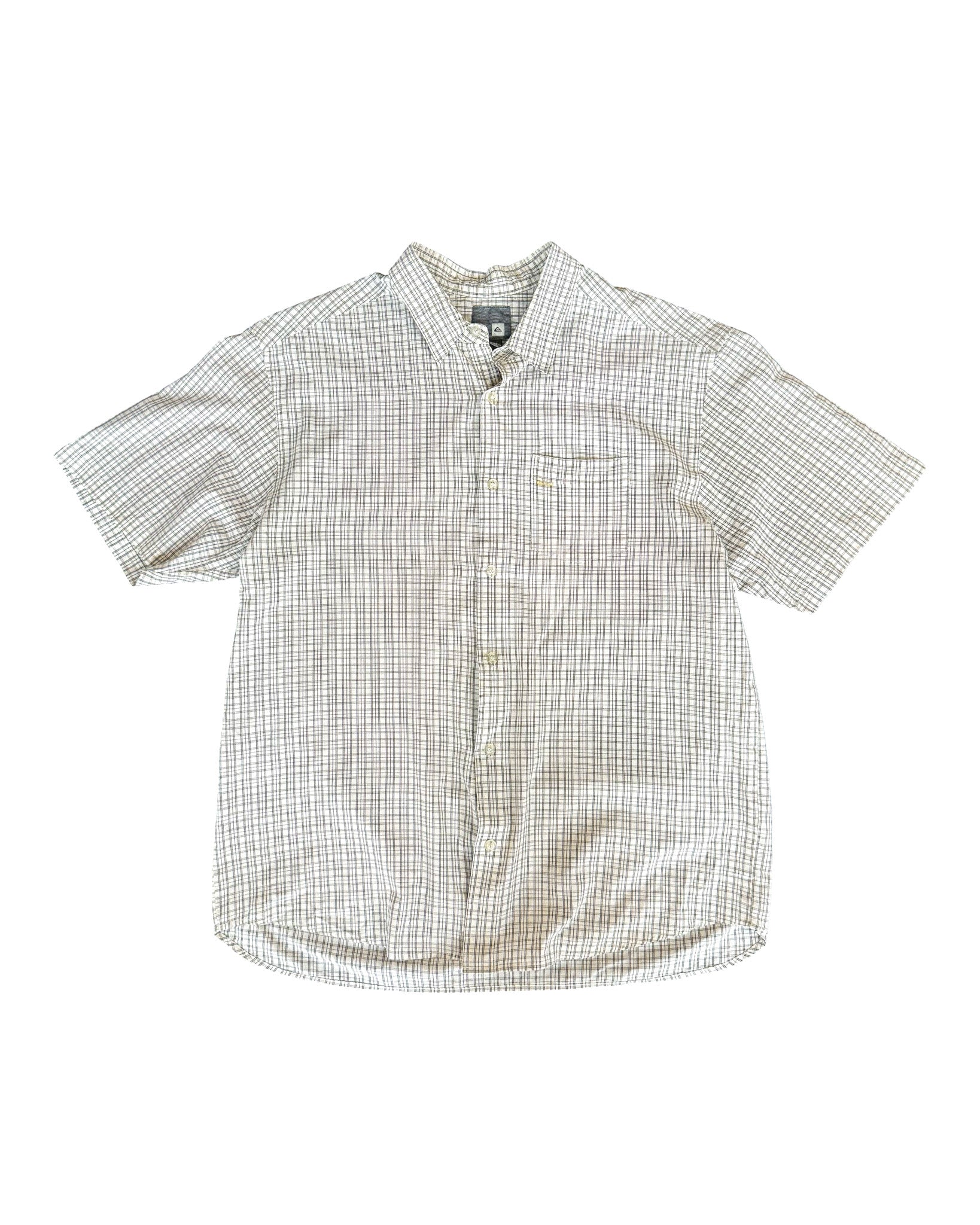 2000'S QUIKSILVER PLAID BUTTON UP - L