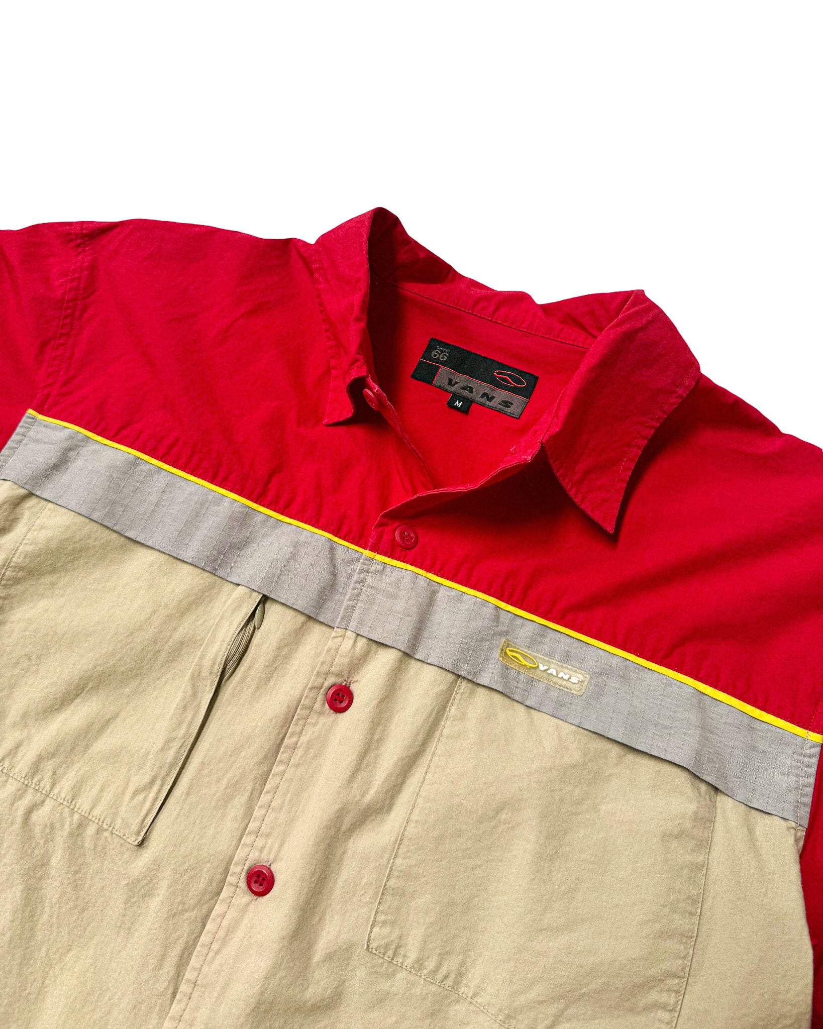 2000'S VANS TWO-TONE LONG SLEEVE BUTTON-UP - M