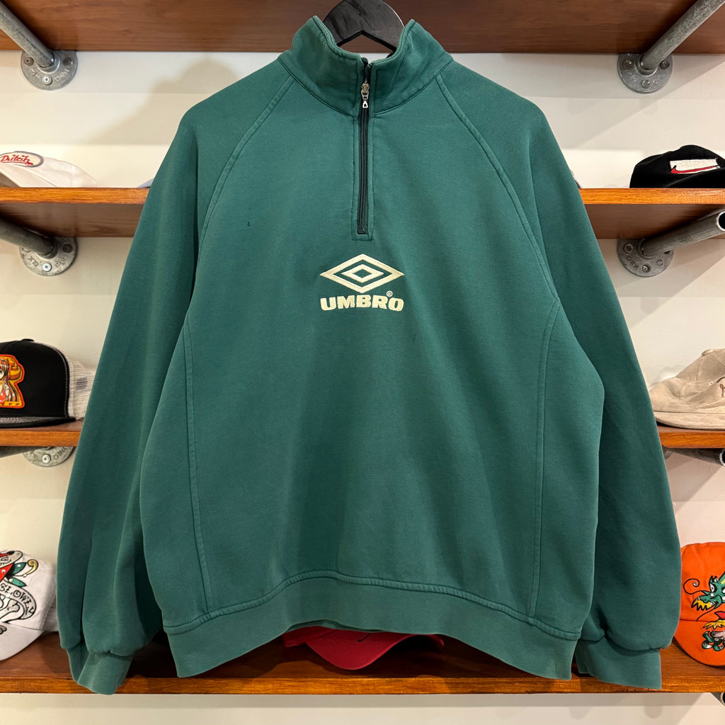 2000'S UMBRO EMBROIDERED 1/4 ZIP SWEATSHIRT - M