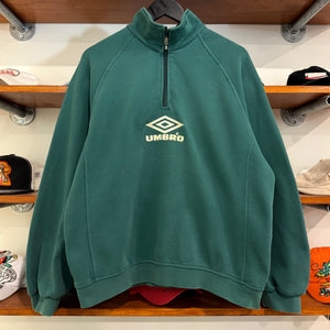 2000'S UMBRO EMBROIDERED 1/4 ZIP SWEATSHIRT - M