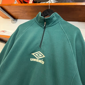 2000'S UMBRO EMBROIDERED 1/4 ZIP SWEATSHIRT - M