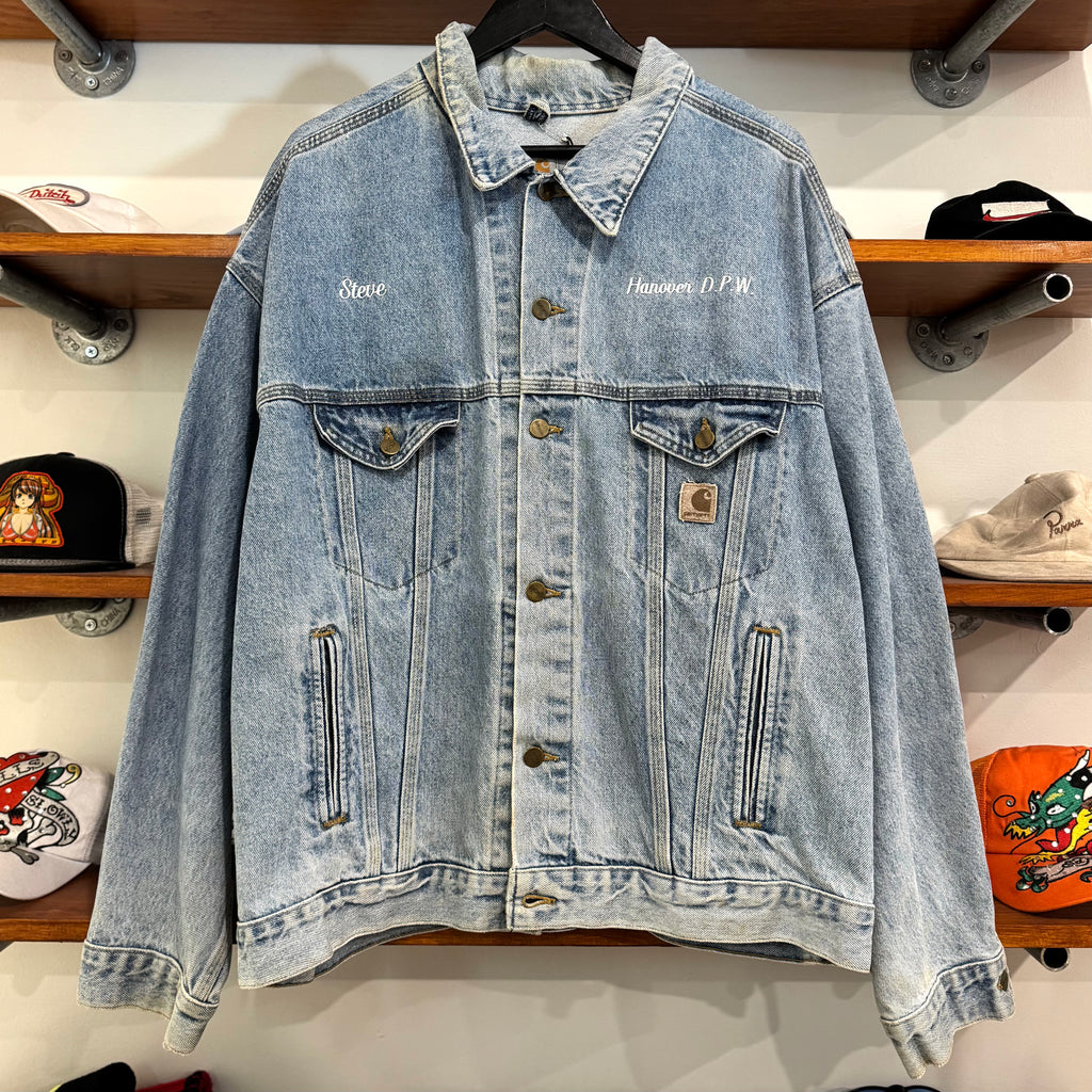 1990'S CARHARTT 'STEVE' DENIM WORKWEAR JACKET - XL