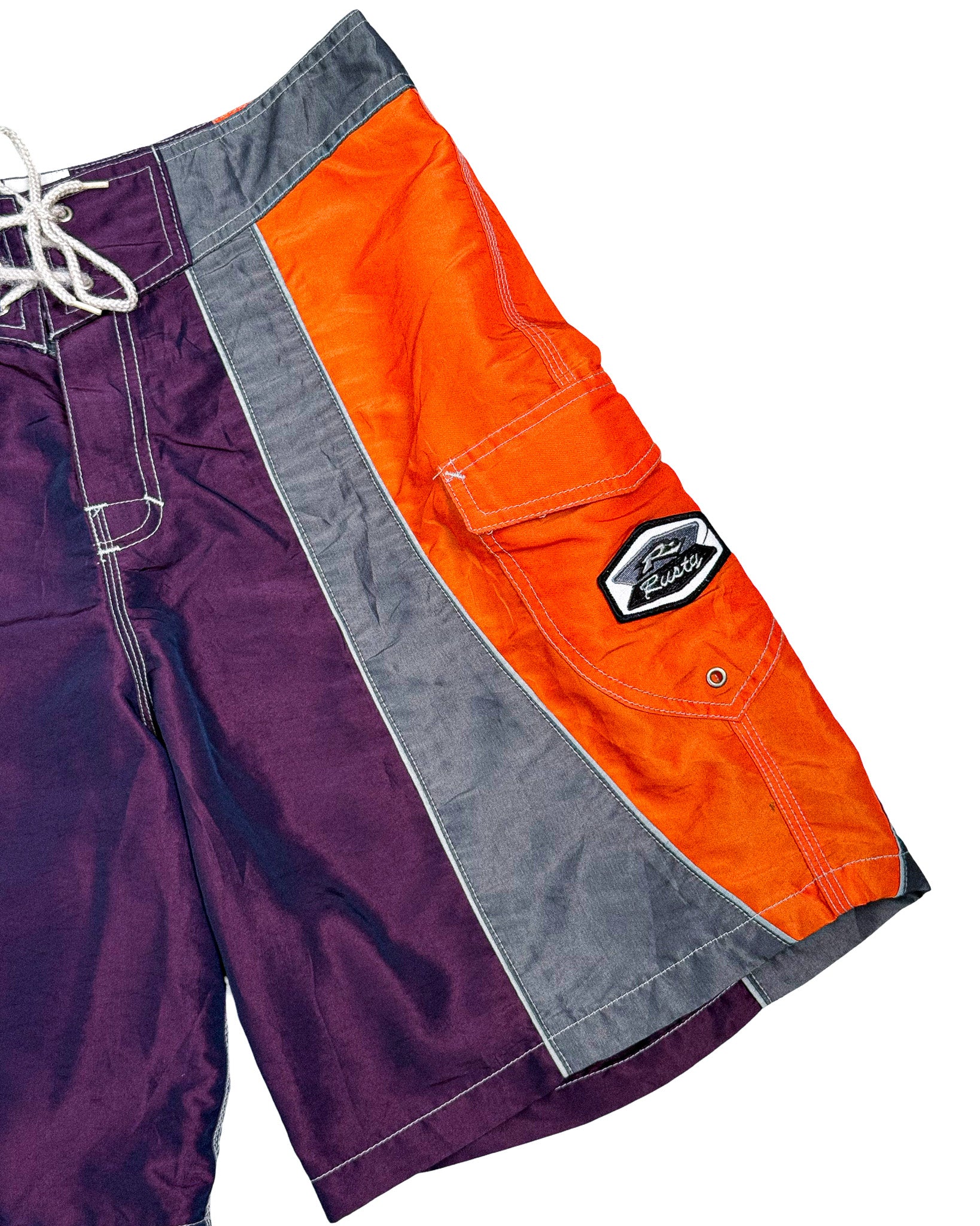1990'S RUSTY THREE-TONE BOARD SHORTS - 32
