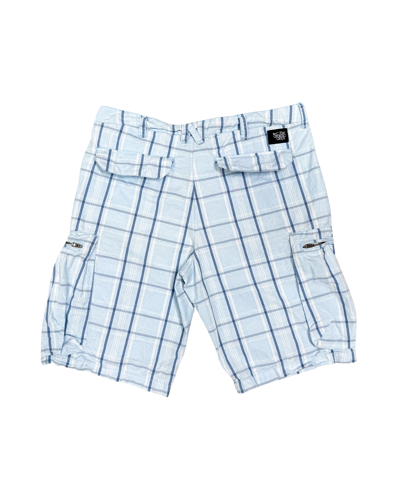 2000'S NIKE SWOOSH PLAID CARGO SHORTS - 32