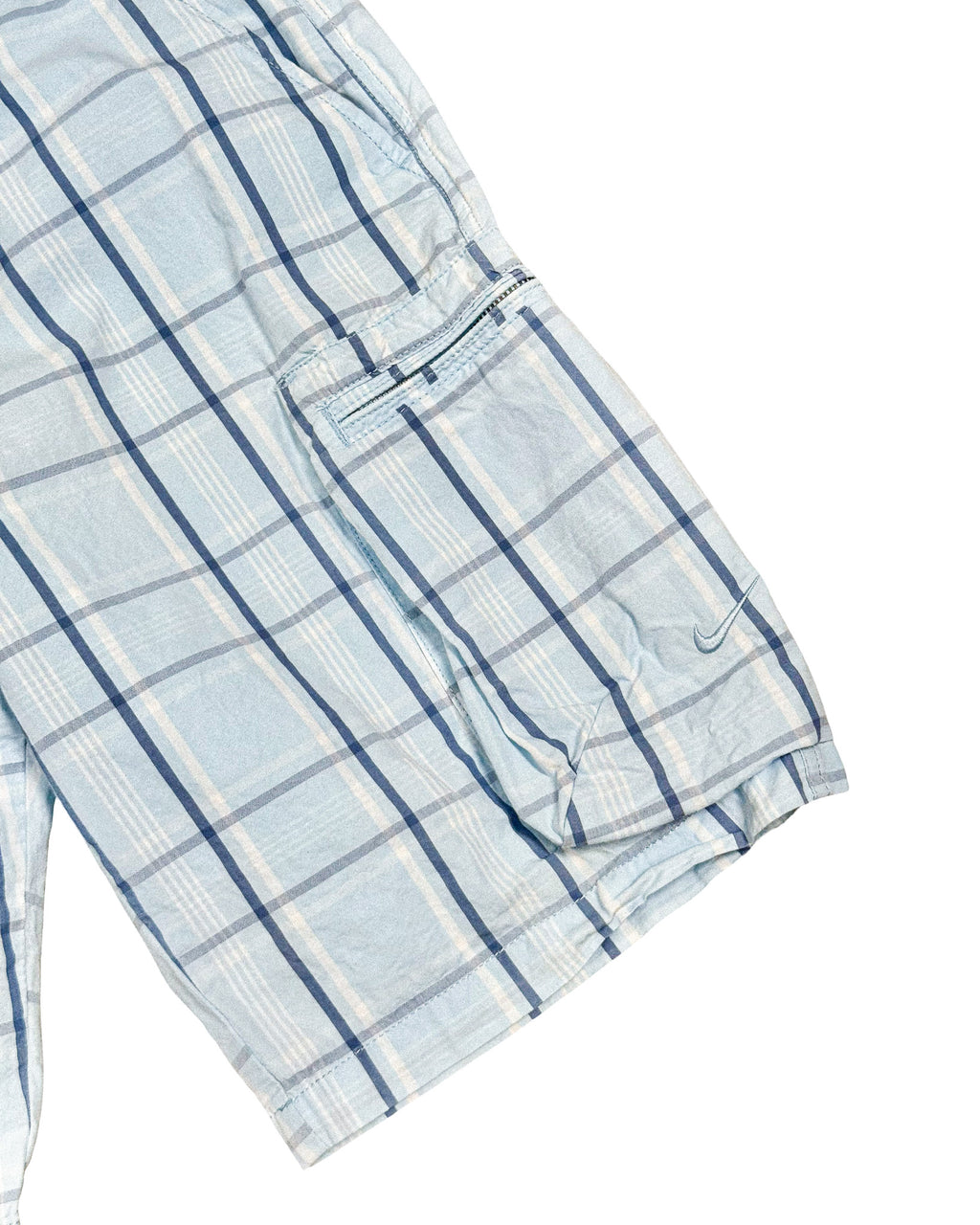 2000'S NIKE SWOOSH PLAID CARGO SHORTS - 32