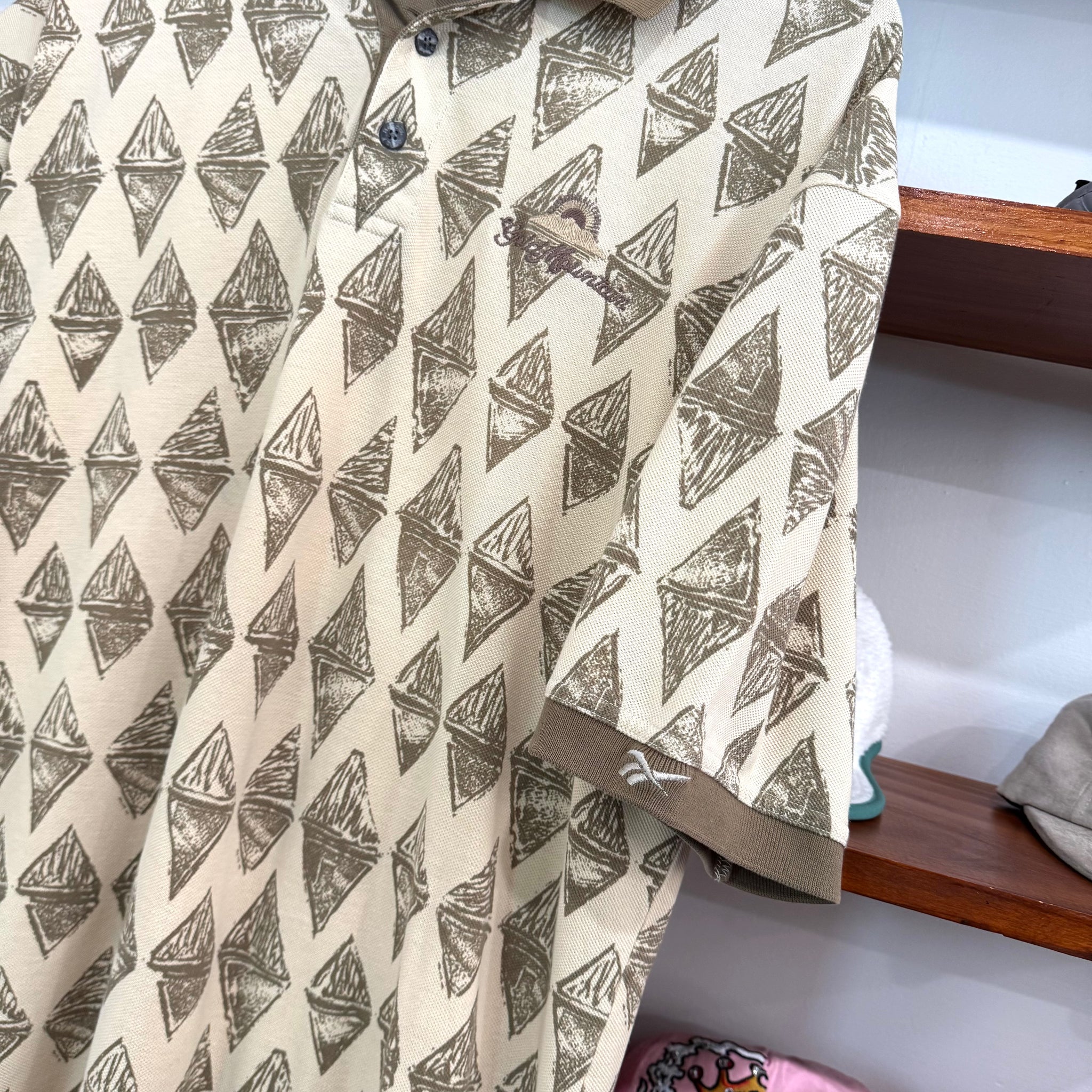1990'S REEBOK GOLF ALL OVER PRINT POLO SHIRT - L