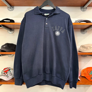 1990'S KAPPA TRAINING COLLARED SWEATSHIRT - L