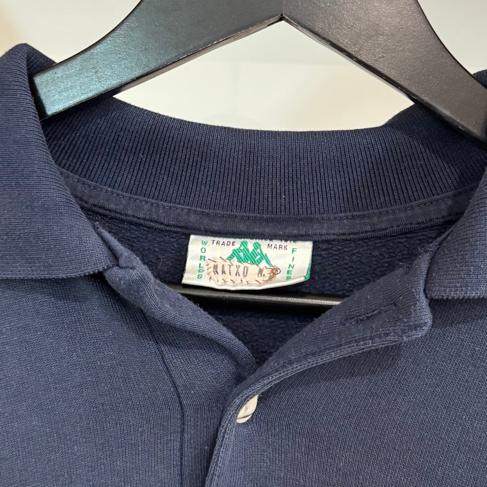 1990'S KAPPA TRAINING COLLARED SWEATSHIRT - L