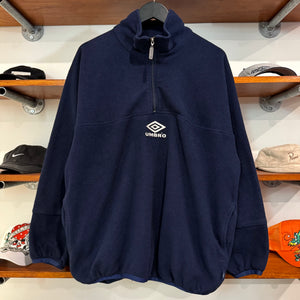 1990'S UMBRO EMBROIDERED FLEECE 1/4 ZIP - L