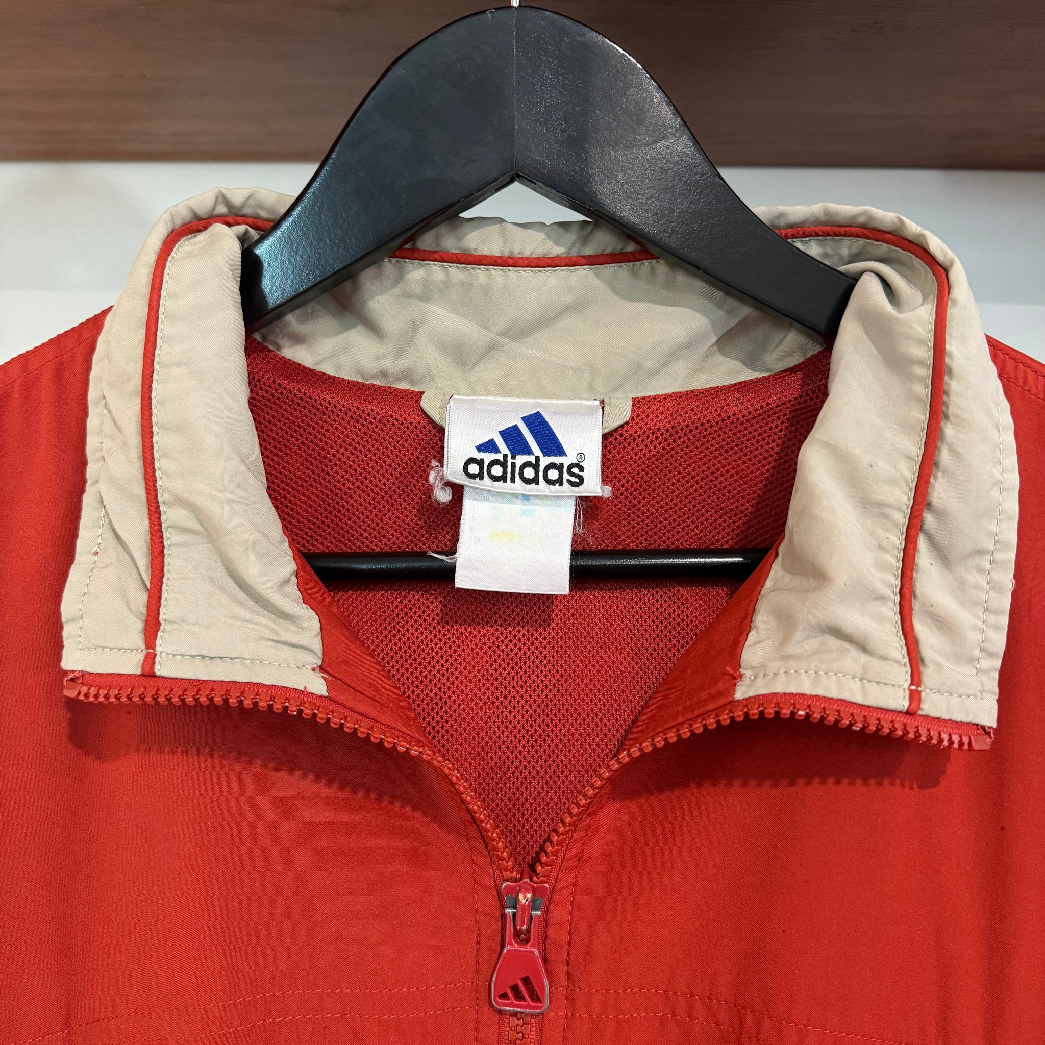 2001 ADIDAS EMBROIDERED PIN-STRIPED JACKET - L