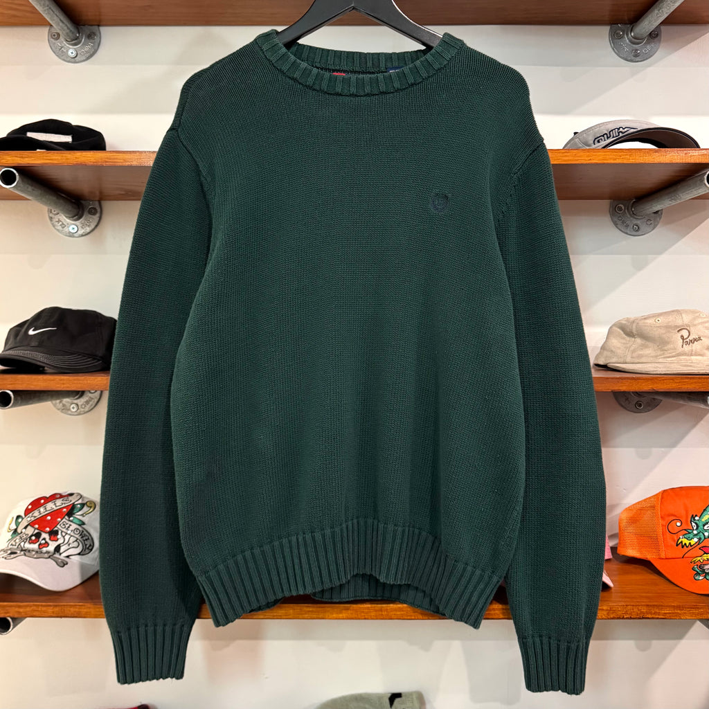 1990'S CHAPS RALPH LAUREN CREST KNIT SWEATER - L