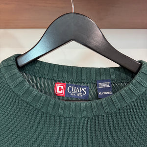 1990'S CHAPS RALPH LAUREN CREST KNIT SWEATER - L