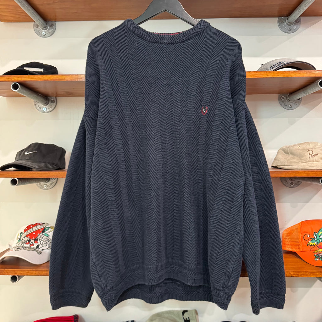 1990'S CHAPS RALPH LAUREN CREST KNIT SWEATER - L