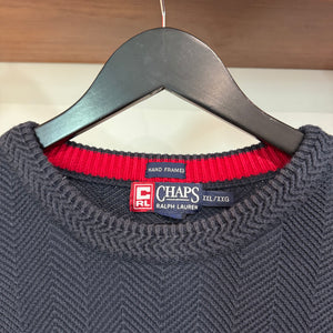 1990'S CHAPS RALPH LAUREN CREST KNIT SWEATER - L