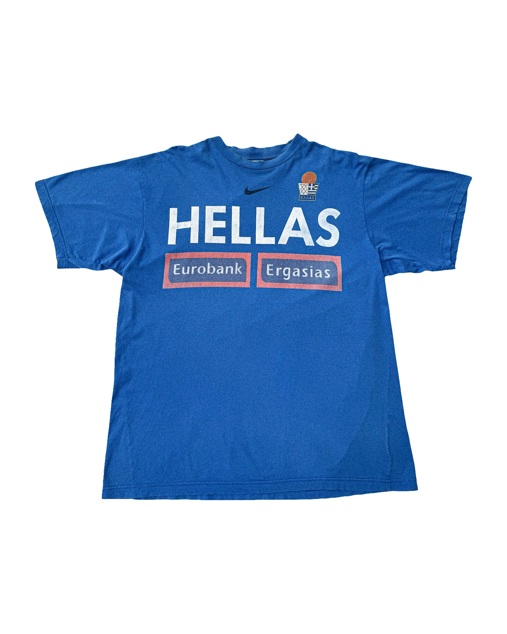 1990'S NIKE 'HELLAS' BASKETBALL TEE - XL