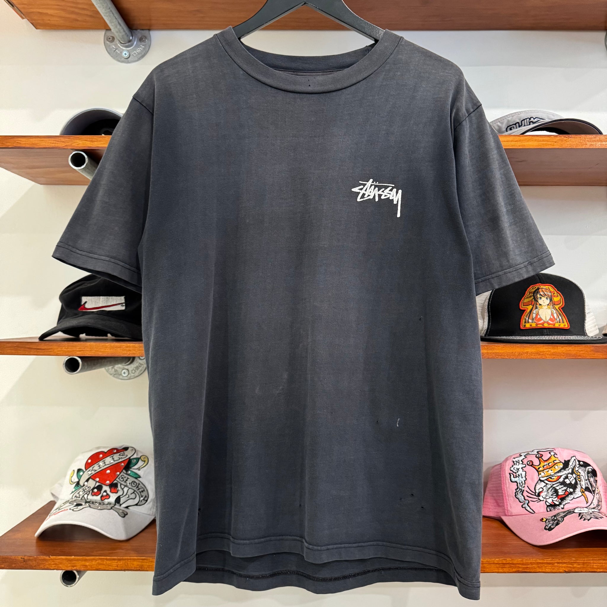 1990'S STUSSY 'HERCVLES NYC' GRAPHIC TEE - M