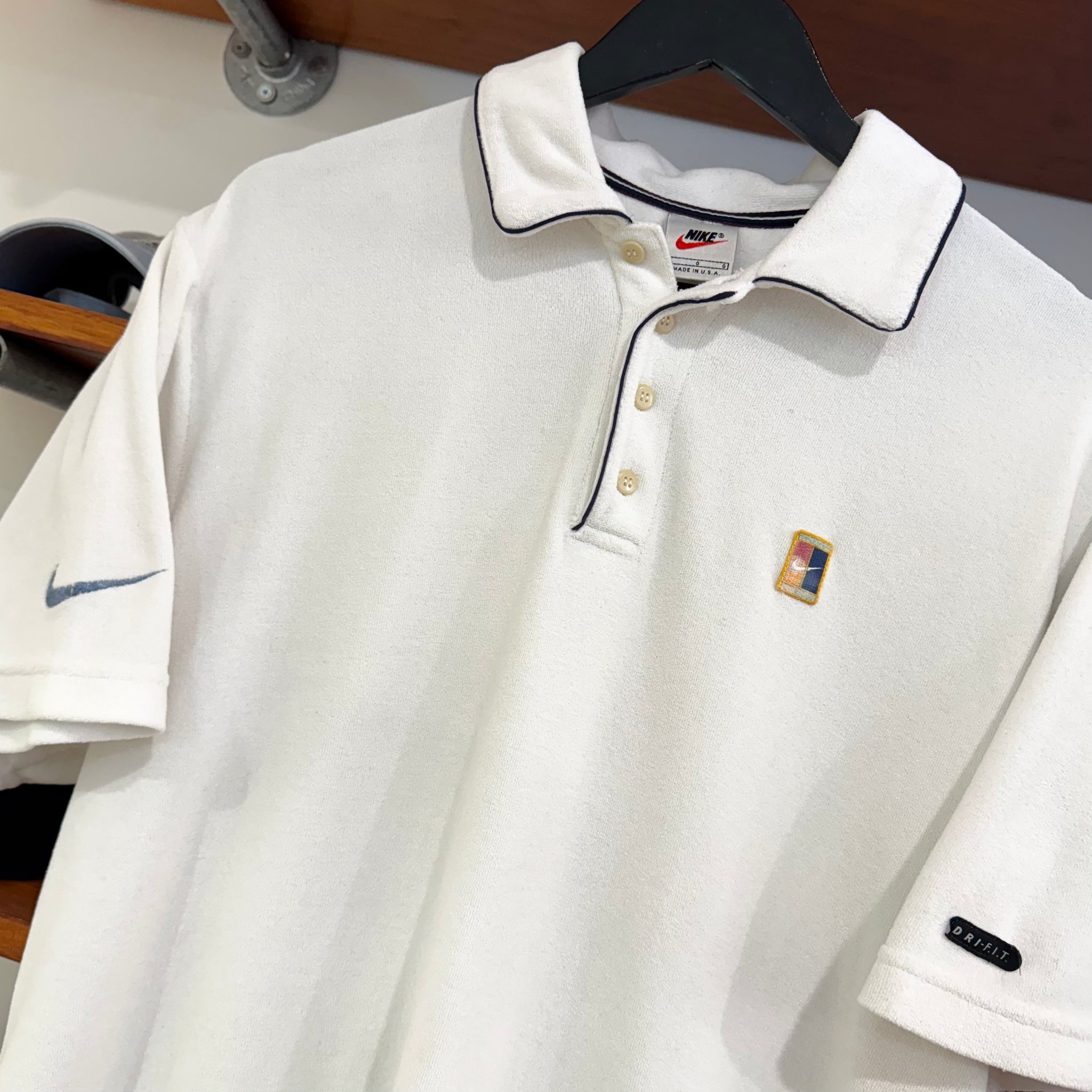 1990'S NIKE CHALLENGE COURT TOWEL POLO SHIRT - L