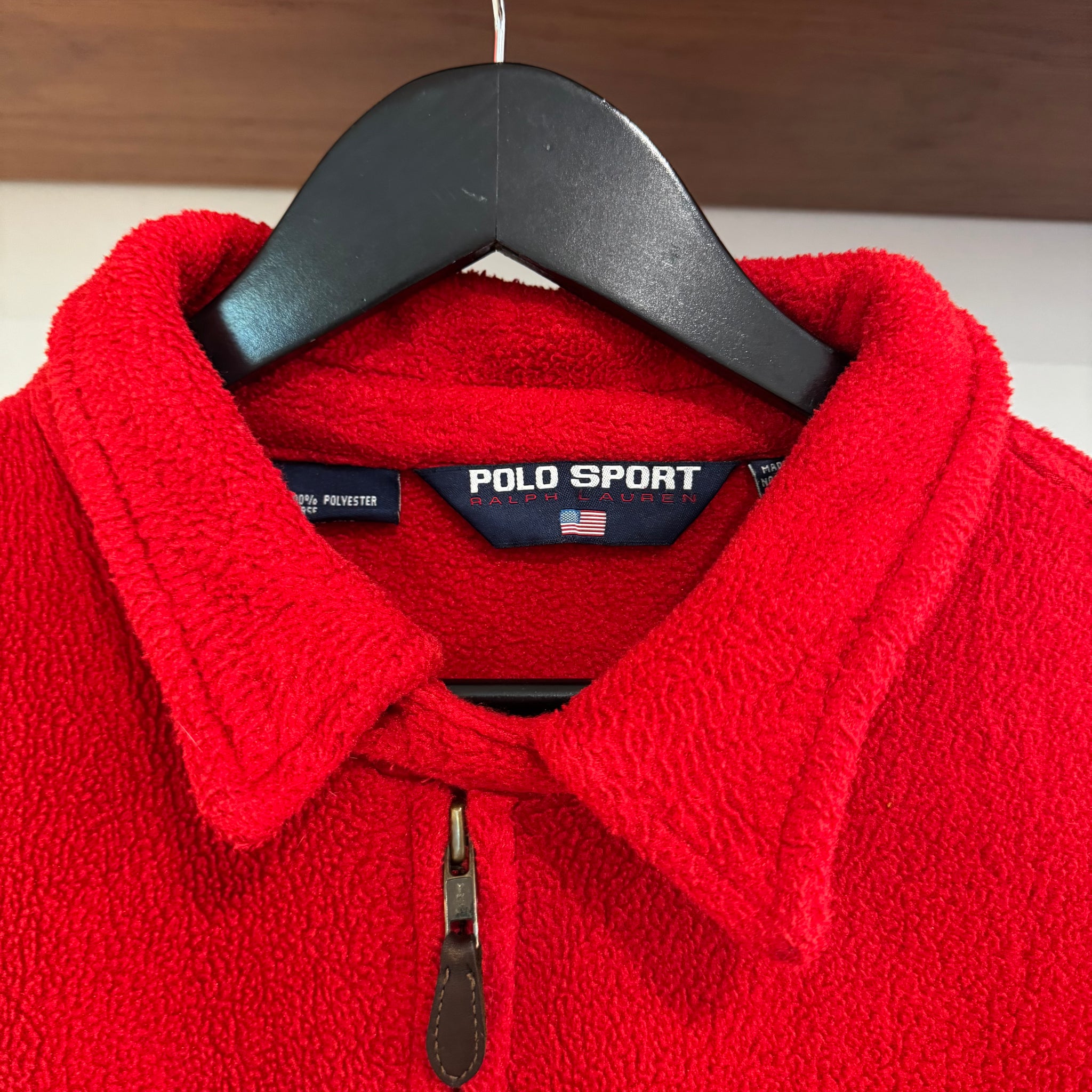 1990'S RALPH LAUREN POLO SPORT EMBROIDERED FLEECE JACKET - XXL