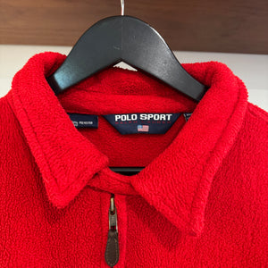 1990'S RALPH LAUREN POLO SPORT EMBROIDERED FLEECE JACKET - XXL