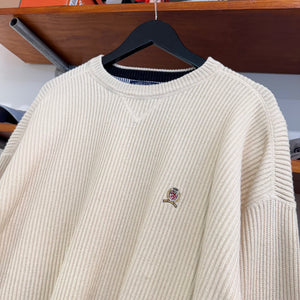 1990'S TOMMY HILFIGER CREST KNIT SWEATER - XL