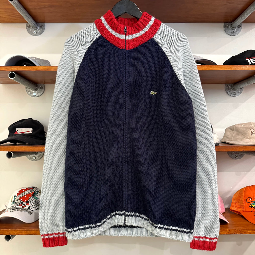 1990'S LACOSTE KNIT JACKET - M