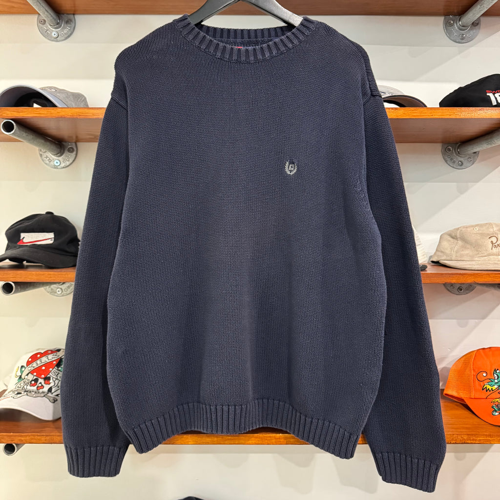 2000'S CHAPS CREST KNIT SWEATER - L
