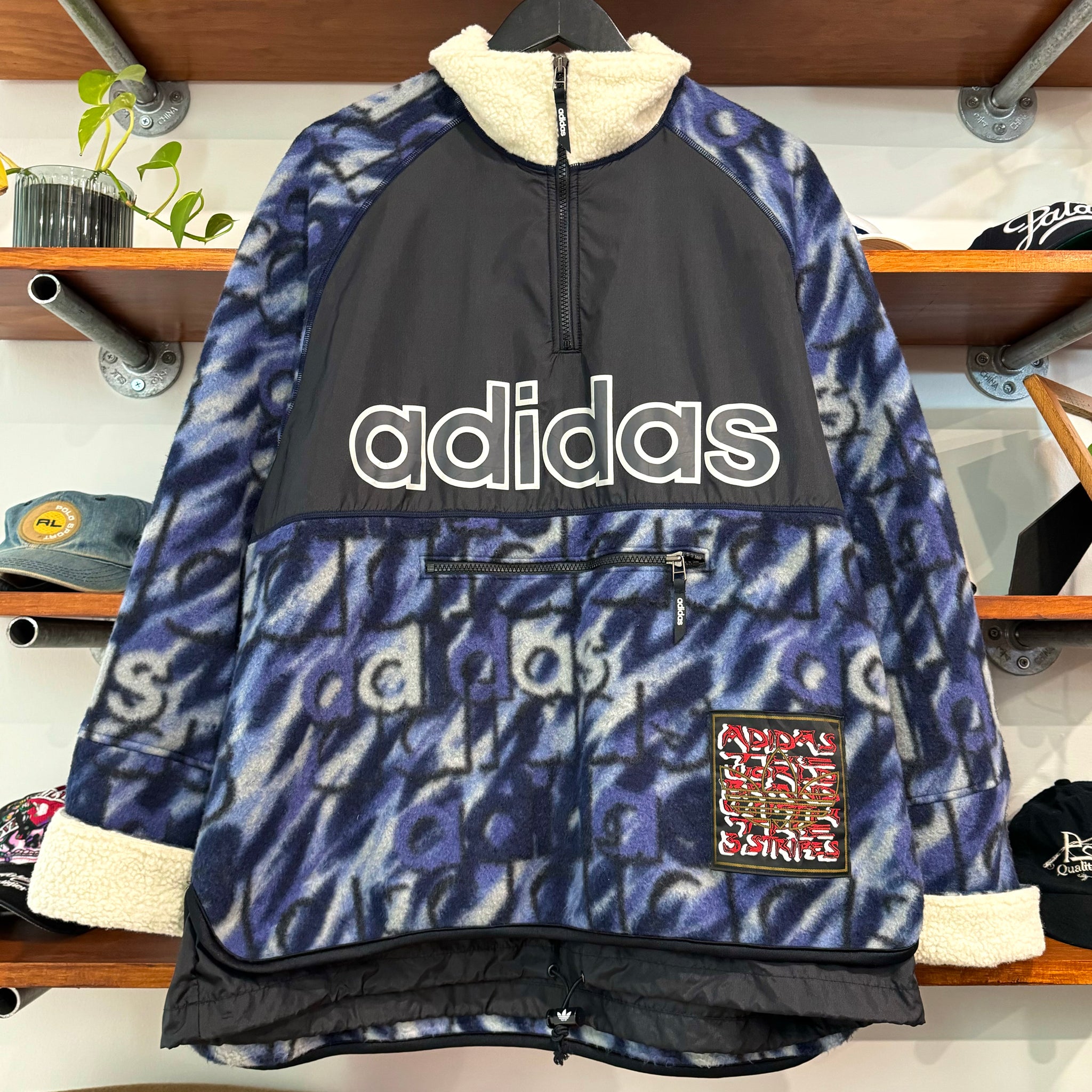 1990'S ADIDAS DESCENTE FLEECE 1/4 ZIP - L