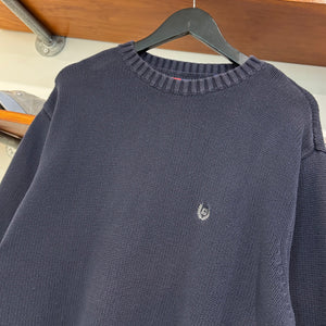 2000'S CHAPS CREST KNIT SWEATER - L