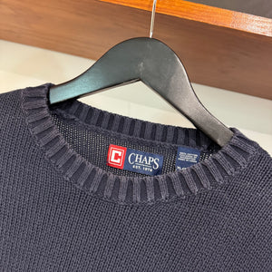 2000'S CHAPS CREST KNIT SWEATER - L