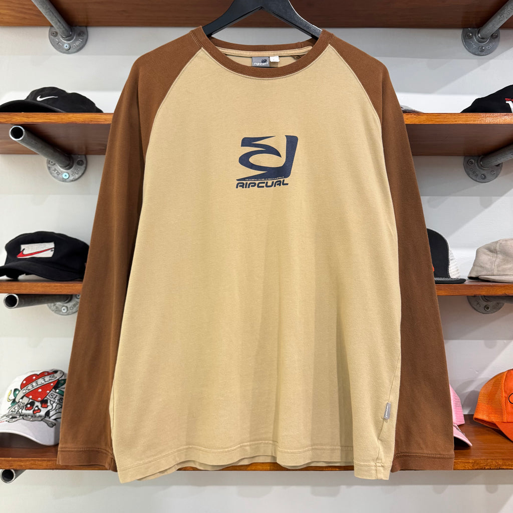 2000'S RIP CURL GRAPHIC LONG SLEEVE TEE - L