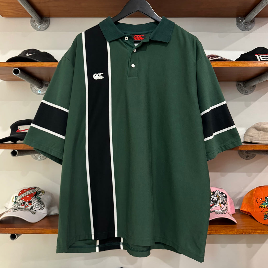 2000'S CANTERBURY STRIPED POLO SHIRT - XL/XXL