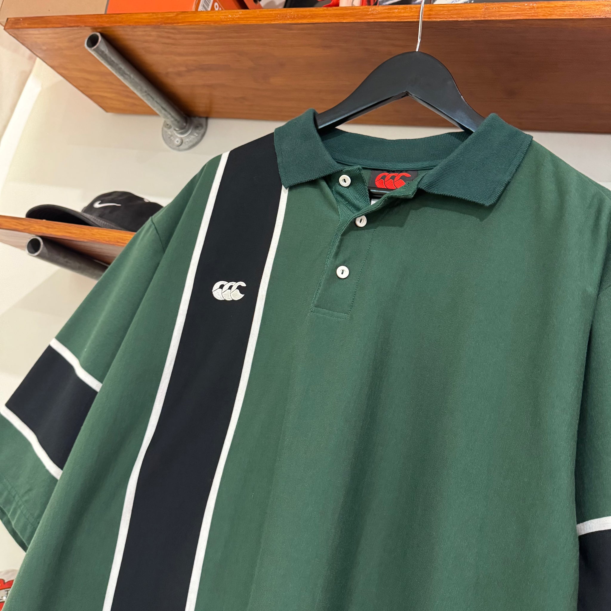 2000'S CANTERBURY STRIPED POLO SHIRT - XL/XXL
