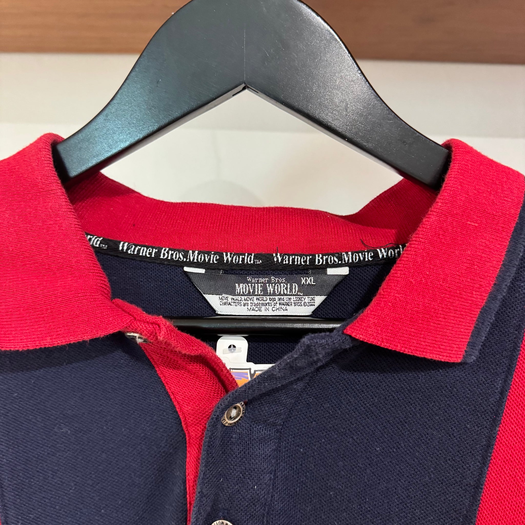2000'S WARNER BROS MOVIE WORLD GOLF POLO SHIRT - XXL