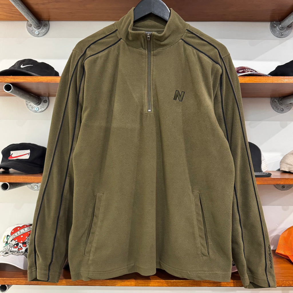 2000'S NEW BALANCE PIN-STRIPE 1/4 ZIP FLEECE - M