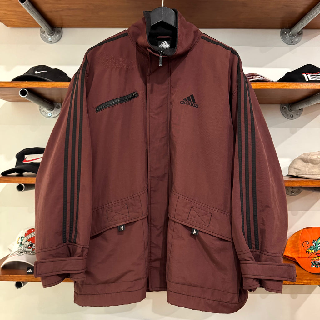 1990'S ADIDAS 3-STRIPE FLEECE LINED JACKET - L