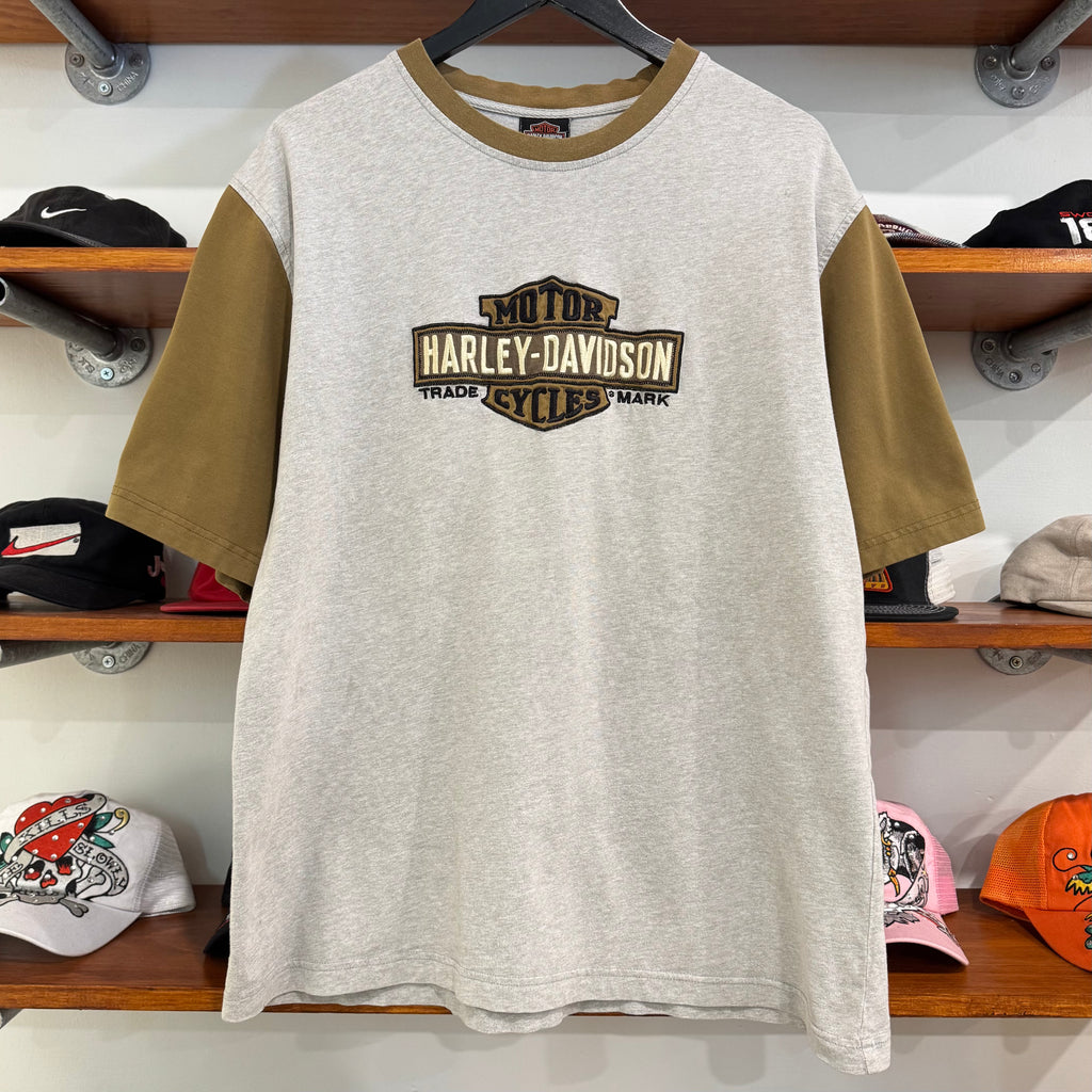 2000'S HARLEY DAVIDSON EMBROIDERED TEE - L
